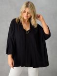 Live Unlimited Curve Crinkle Kimono, Black