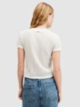AllSaints Karma Stevie Crochet Style T-Shirt, Chalk White