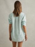 Reiss Belle Linen Shirt, Aqua