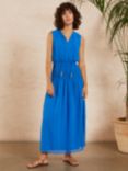 Great Plains Island Georgette V Neck Maxi Dress, Santorini Blue