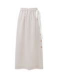 Great Plains Santorini Striped Cotton Midi Skirt, Terracotta/Ecru