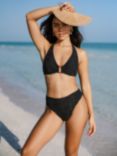 Chelsea Peers Jacquard Shell Halterneck Bikini Top, Black