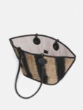 Jigsaw Raffia Stripe Tote Bag, Natural/Black