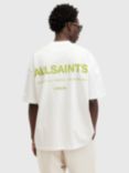 AllSaints Access Organic Cotton Oversized T-Shirt, Ashen White