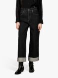 SISLEY Baggy Fit Cuff Jeans, Black