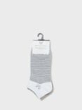 Crew Clothing Striped Bamboo Trainer Socks, Pack of 3, Oatmeal/Pink/Grey