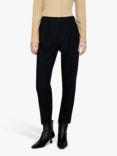 SISLEY Plain Tailored Cropped Trousers, Black