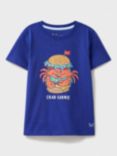 Crew Clothing Kids' Crab Sarnie Graphic T-Shirt, Blue/Multi