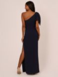 Adrianna Papell Crepe Asymmetric Bow Maxi Dress, Midnight