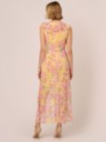 Adrianna Papell Floral Print Ruffle Detail Maxi Dress, Yellow/Multi