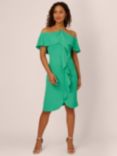 Adrianna Papell Neck Chain Ruffle Dress, Flora Green