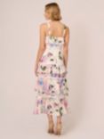 Adrianna Papell Chiffon Maxi Dress, Ivory/Pink/Multi