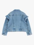 Lindex Kids' Soft Denim Frill Jacket, Blue Denim