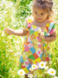 Frugi Baby Organic Cotton Little Shaya Tiered Dress, Patchwork