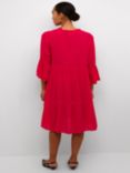 KAFFE Marianah Tiered Knee Length Dress, Virtual Pink