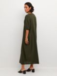 KAFFE Linn V-Neck Cotton Maxi Dress, Forest Night