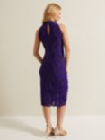 Phase Eight Andrea Tapework Dress, Violet