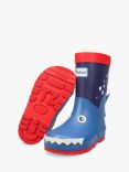 ToeZone Rico Novelty Shark Rain Boots, Multi