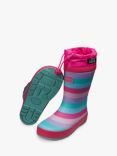 ToeZone Kids' Stripe Tie-Top Rain Boots, Multi
