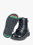ToeZone Stella Patent Croc Detail Boots, Black
