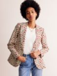 Boden Marylebone Cotton Sateen Blazer, Strawberry Vine