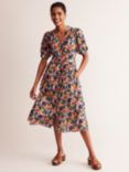 Boden Elsa Crinkle Paintbox Ditsy Floral Midi Dress, Multi