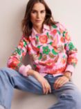 Boden Hannah Tropical Parrot Print Sweatshirt, Lilac/Multi