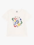 Petit Bateau Kids' Abstract Logo Print Jersey T-Shirt, Marshmallow