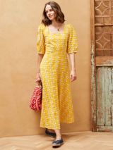 Brora Organic Cotton Embroidered Cut Out Back Tea Dress