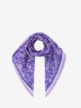 Brora Organic Cotton Floral Square Scarf, Amethyst