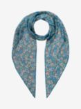 Brora Liberty Aqua Meadow Silk Scarf, Blue