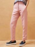 Brora Cotton Linen Blend Tapered Trousers, Blossom
