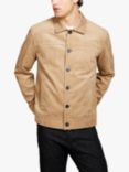 SISLEY Faux Suede Shirt Jacket, Brown