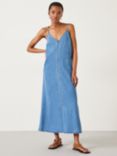 HUSH Saskia Denim Slip Maxi Dress, Light Blue