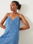 HUSH Saskia Denim Slip Maxi Dress, Light Blue