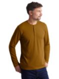 Rohan Newlyn Linen Blend Henley Long Sleeve T-Shirt, Desert Ochre
