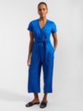 Hobbs Aliya Cropped Linen Jumpsuit, Atlantic Blue