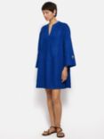 Jigsaw Linen Kaftan Mini Dress, Blue
