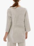 James Lakeland Mandarin Collar Linen Tunic Top, Beige