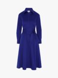 Jasper Conran London Blythe Full Skirt Midi Shirt Dress, Royal Blue