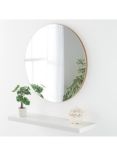 Yearn Delicacy Round Wood Frame Wall Mirror, Gold