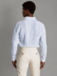 Reiss Ruban Long Sleeve Linen Stripe Shirt, Blue/White