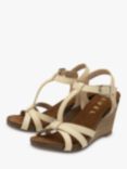 Ravel Anya Leather Wedge Sandals, Cream