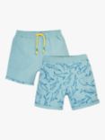 Frugi Kids' Rocky Jawsome Organic Cotton Blend Reversible Shorts, Stingray