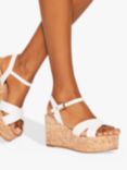 KG Kurt Geiger Rosalyn Suede Cork Heel Wedge Sandals, Putty