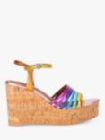 Kurt Geiger London Pierra Leather Cork Wedge Heel Sandals, Multi