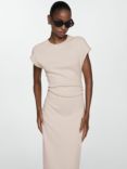 Mango Carrot Midi Dress, Light Pastel Brown