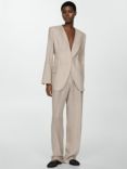 Mango Turqueta Linen Blazer, Light Beige