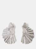 Mint Velvet Double Fan Drop Earrings, Silver