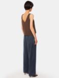 Whistles Elasticated Waist Linen Trousers, Navy